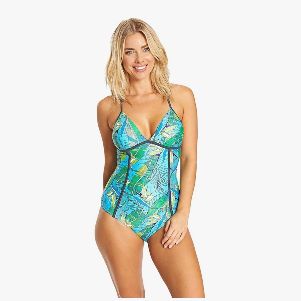 Zoggs Women's Corsica T Tie Back Eco Fabric One Piece Swimsuit